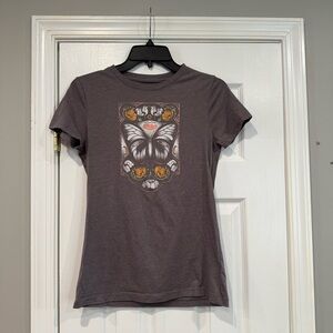 Free State Butterfly Graphic Tee Charcoal Gray Medium